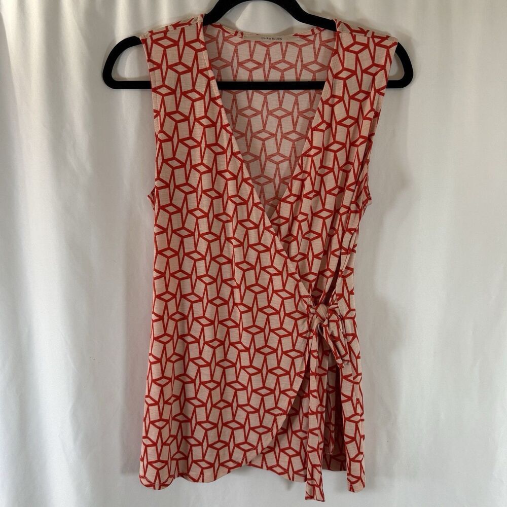 41 Hawthorn Tank Top Women's Medium Red Beige Vneck Pullover Sleeveless